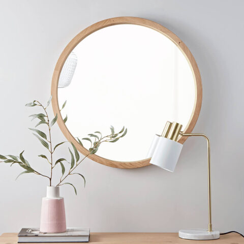 Natural Round Wall Mirror