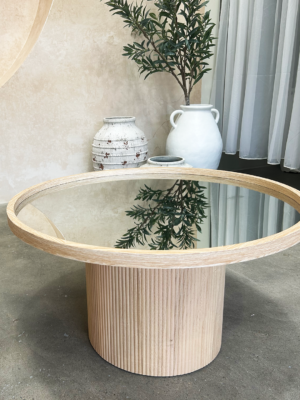 Natural Mirrored Coffee Table