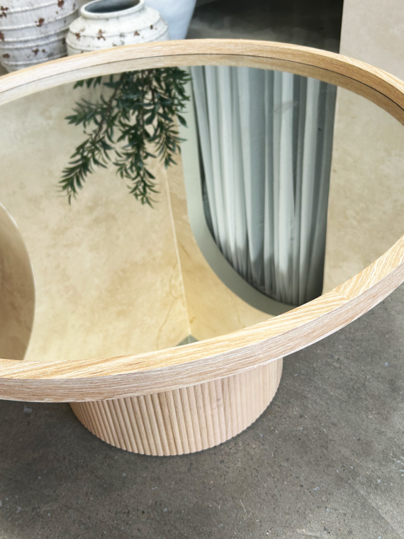Natural Mirrored Coffee Table
