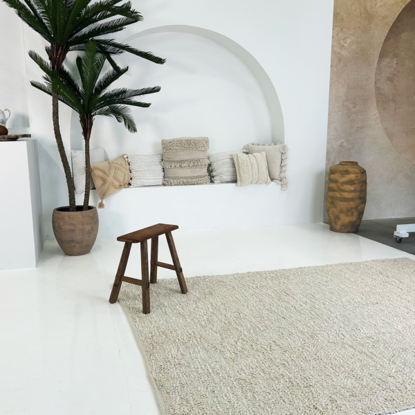 Cream Boucle Floor Rug