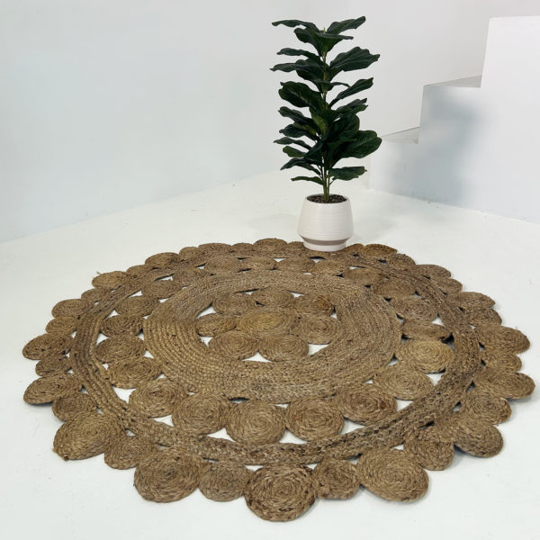 Natural Woven Mandala Floor Rug