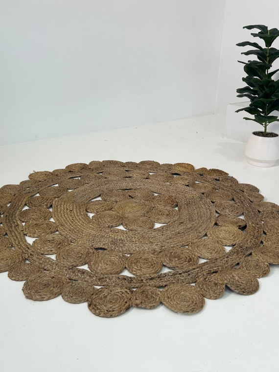 Natural Woven Mandala Floor Rug