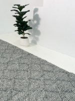Grey Knotted Floor Rug