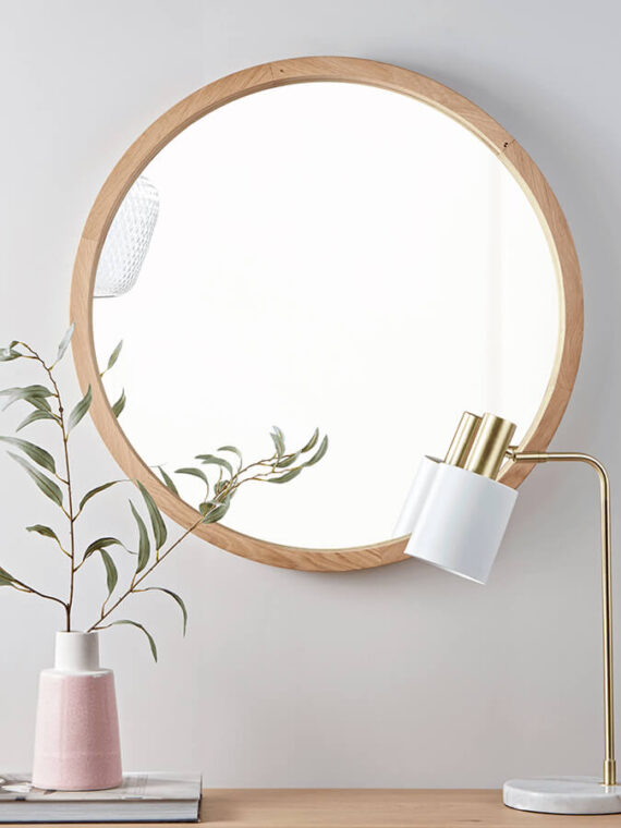 Natural Round Wall Mirror