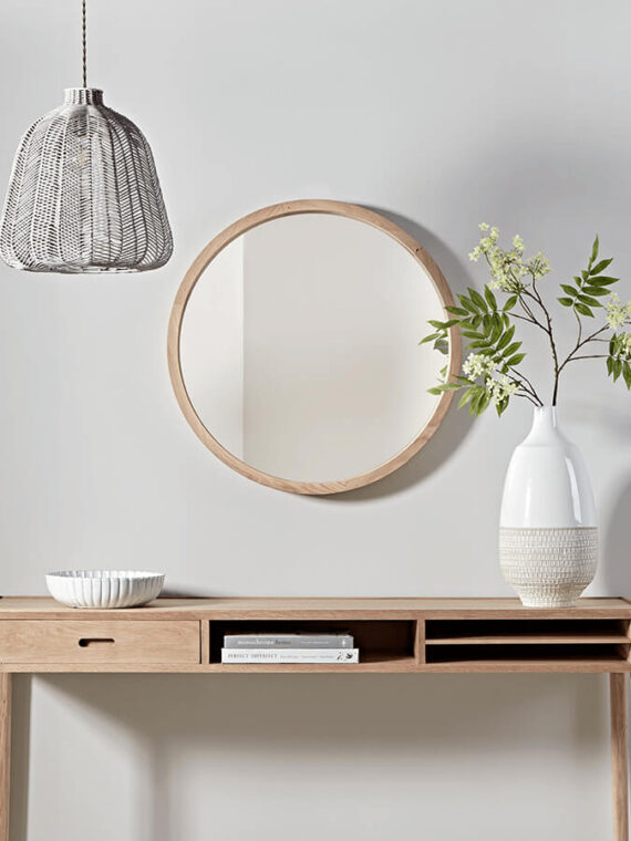 Natural Round Wall Mirror